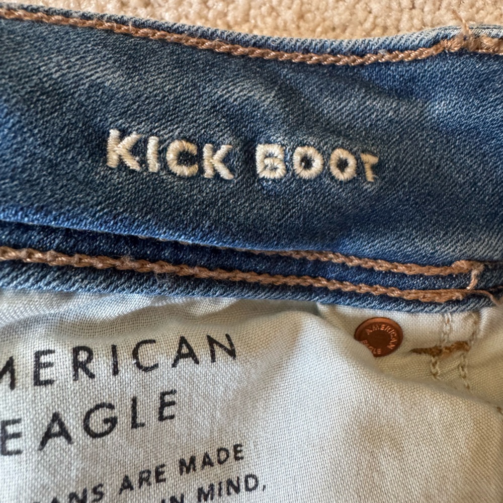 American Eagle Outfitters Dark Blue Kick boot Jeans - Picture 3 of 4